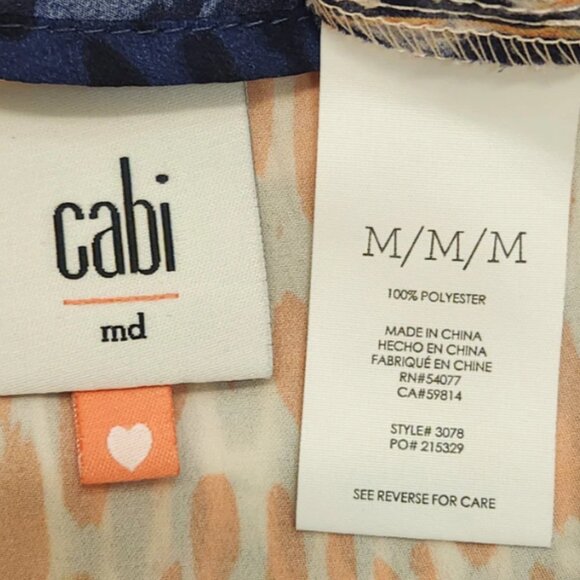 CABI 3078 Love Tunic Blouse Peter Pan Collar Abstract Print Sleeveless Medium - Picture 6 of 6